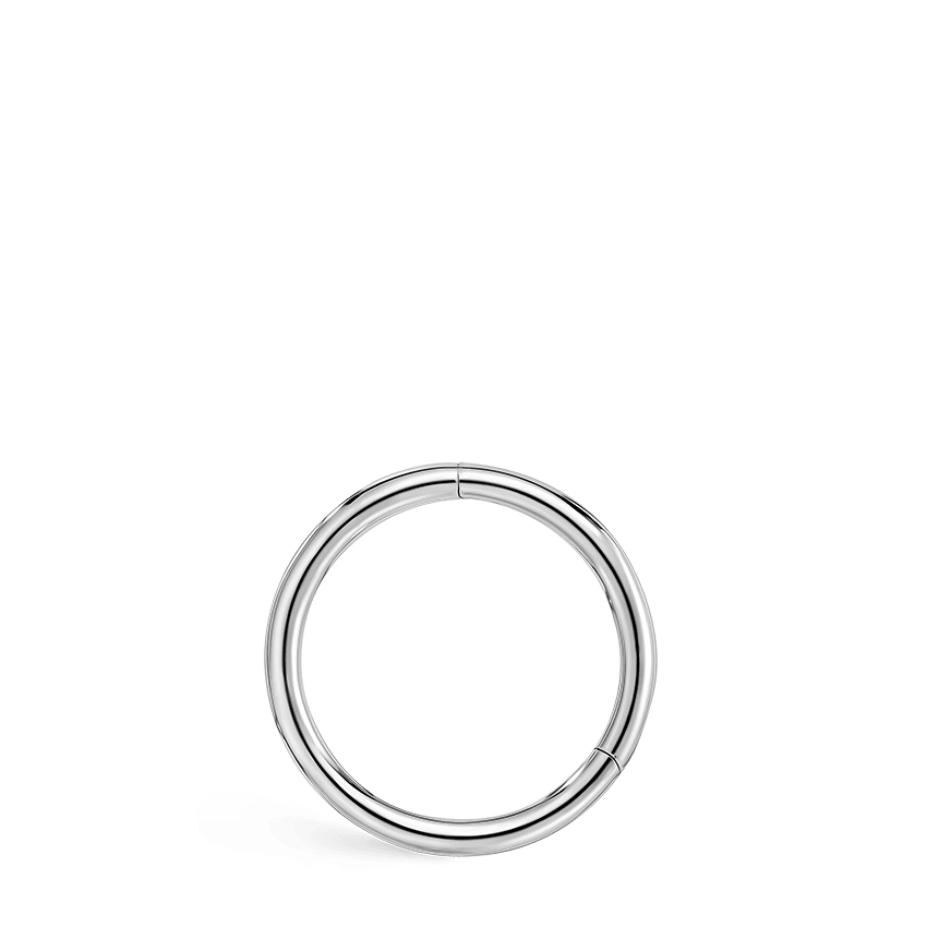 Plain Gold Hoop Earring EC White Gold 8mm 18 Gauge = 1.02mm