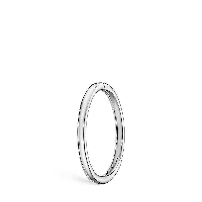 Plain Gold Hoop Earring EC White Gold 9.5mm 18 Gauge = 1.02mm