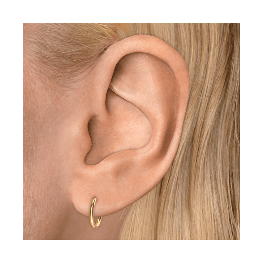 Plain Gold Hoop Earring EC Yellow Gold 8mm 18 Gauge = 1.02mm