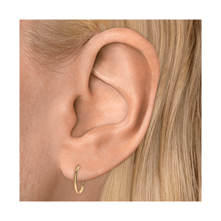 Plain Gold Hoop Earring EC Yellow Gold 9.5mm 18 Gauge = 1.02mm
