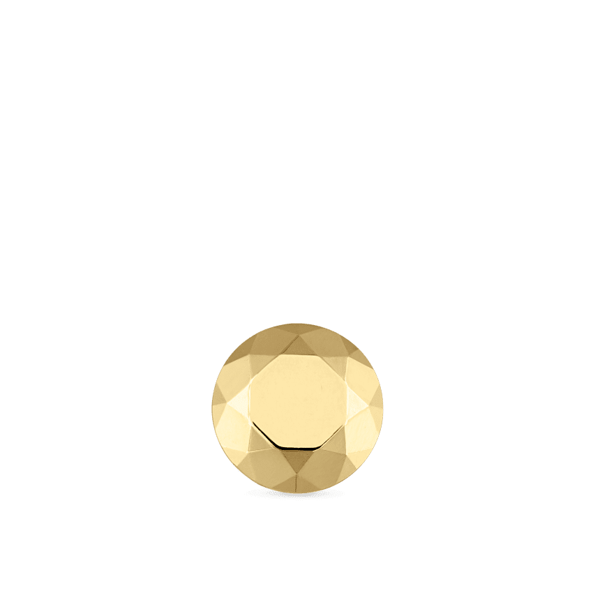 Faceted Gold Round Threaded Stud Earring Yellow Gold 6.5mm