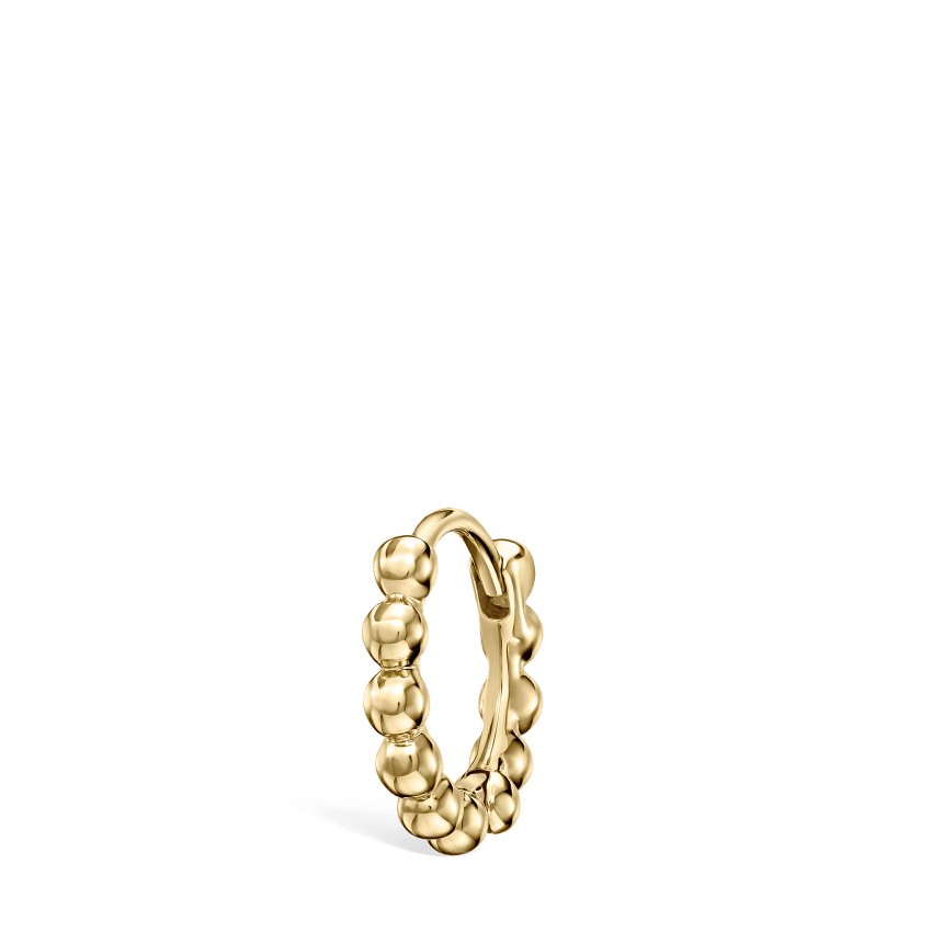 Granulated Hoop Earring Yellow Gold 6.5mm