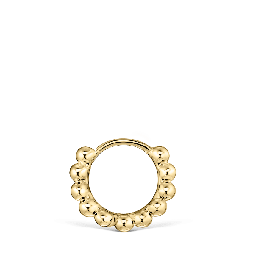 Granulated Hoop Earring Yellow Gold 6.5mm