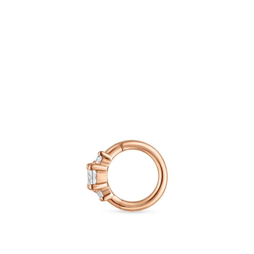 2mm Diamond Princess Hoop Earring Rose Gold 5mm