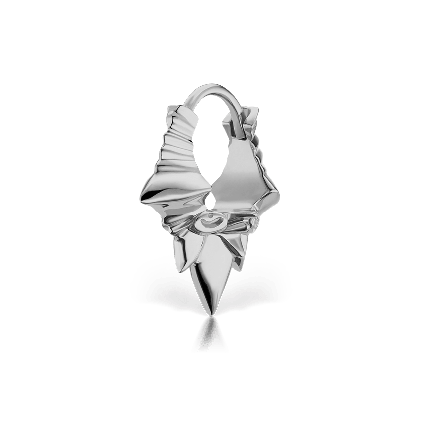 Javanese Spike Hoop Earring White Gold 6.5mm