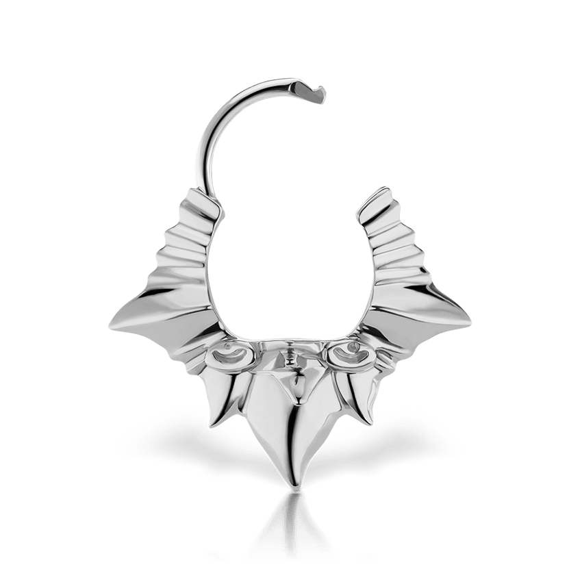 Javanese Spike Hoop Earring White Gold 6.5mm