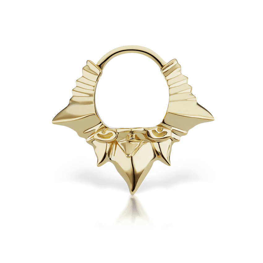Javanese Spike Hoop Earring Yellow Gold 6.5mm