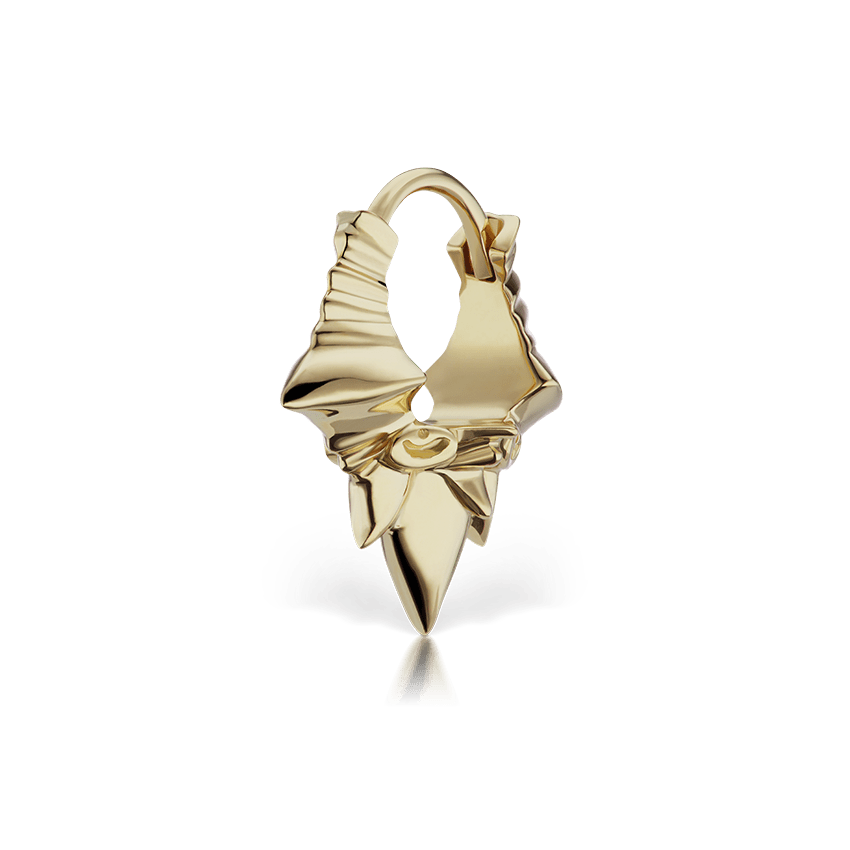 Javanese Spike Hoop Earring Yellow Gold 6.5mm