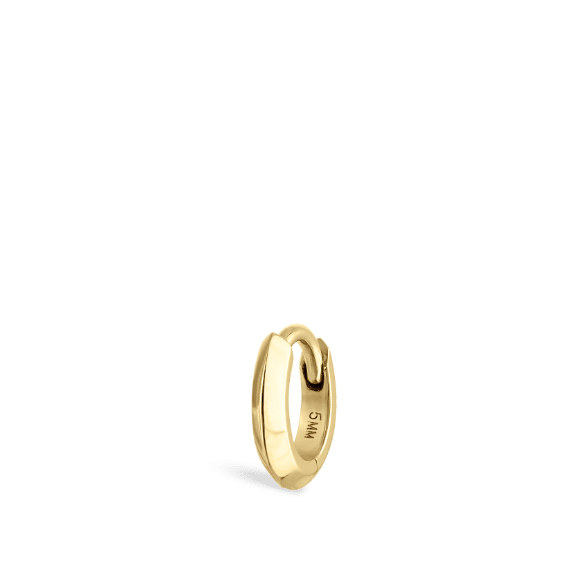 Vertex Hoop Earring Yellow Gold 5mm