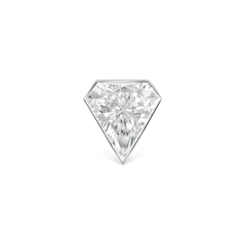 Invisible Set Silhouette Diamond Threaded Stud Earring White Gold 5.5mm