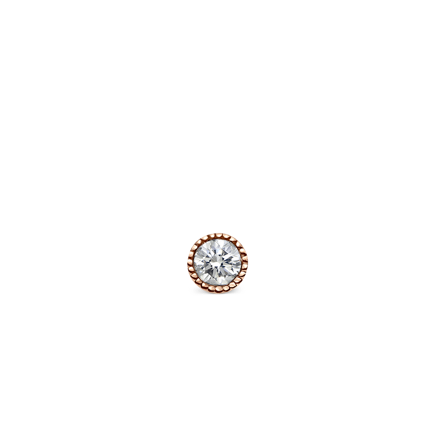 Pink Pear Floating Diamond Threaded Charm Earring Rose Gold 1.21ct