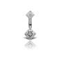 3-4 Cubic Zirconia Princess Solitaire Barbell