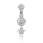 3-4 Cubic Zirconia with Double Dangle Barbell