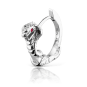Cobra with Diamond Head and Ruby Eyes Hoop Earring