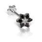 Black Diamond Flower Threaded Stud Earring