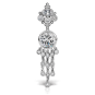 Cubic Zirconia Tash Crown with 12 Dangles Navel Barbell