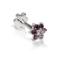 Rose Purple Diamond Flower Threaded Stud Earring