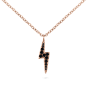 White and Black Diamond Lightning Bolt Necklace