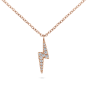 White and Black Diamond Lightning Bolt Necklace