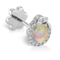 Opal and Diamond Pavé Ouroboros Threaded Stud Earring