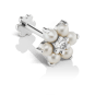 Pearl Flower with Diamond Center Threaded Stud Earring