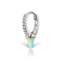 Single Short Opal Spike Diamond Eternity Hoop Earring