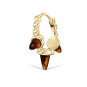 Tiger's Eye Triple Granulated Spike Hoop Earring