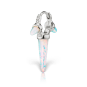 Triple Long Opal Spike Diamond Eternity Hoop Earring