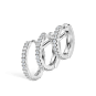 Diamond Triple Linked Eternity Hoop Earring and Cuffs