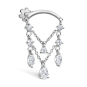 Diamond Drape Chandelier Threaded Stud Earring