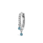 Diamond Eternity with Light Blue Double Dangle Hoop Earring