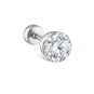 Invisible Diamond Threaded Stud Earring with Diamond Back