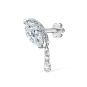 Single Teardrop Marquise Diamond Threaded Stud Earring