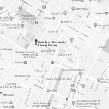 Maria Tash NYC Map New York Piercing Studio location - map of New York City Broadway Store