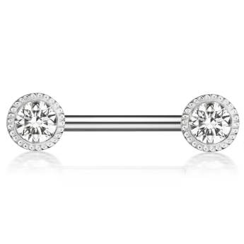 Scallop Set Diamond Nipple Barbell