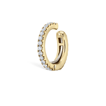 Diamond Eternity Tash Cuff Earring Yellow Gold 8mm