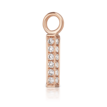 Diamond Pavé Square Bar Charm Rose Gold 7mm