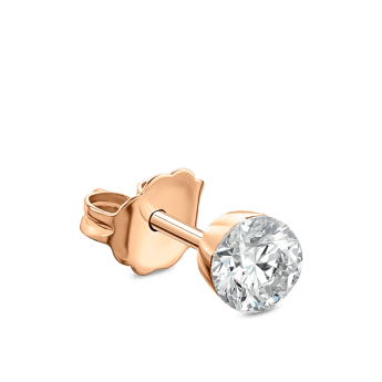 Invisible Set Diamond Stud Earring Rose Gold 3.5mm