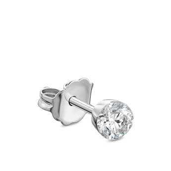 Invisible Set Diamond Stud Earring White Gold 3mm