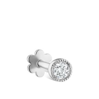 Scalloped Set Diamond Threaded Stud Earring