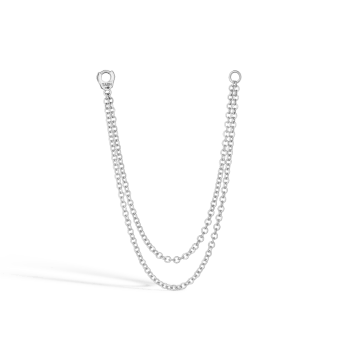 Double Chain Connecting Charm White Gold 76 mm