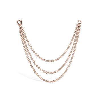 Triple Chain Connecting Charm Rose Gold 76 mm