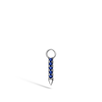 Diamond and Sapphire Eternity Bar Charm White Gold 7mm