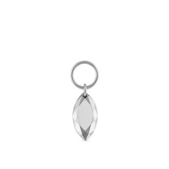 Faceted Gold Marquise Charm White Gold 6.5mm