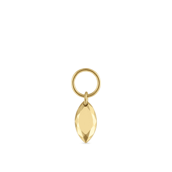 Faceted Gold Marquise Charm Yellow Gold 5.5mm