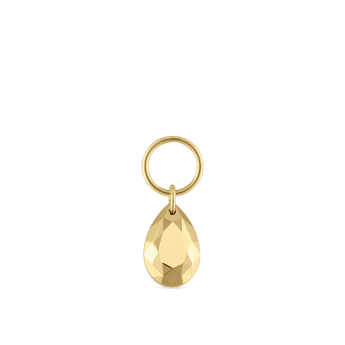 Faceted Gold Pear Charm Yellow Gold 5.5mm