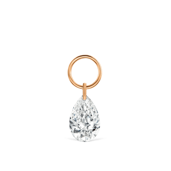 Pear Floating Diamond Charm Rose Gold 5mm