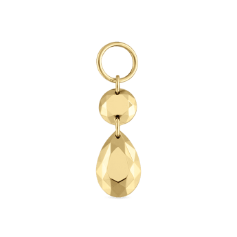 Double Faceted Gold Charm Yellow Gold 3.6mm / 6.5mm