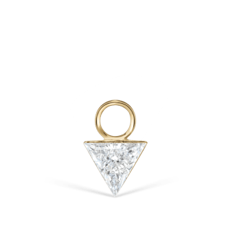 Invisible Set Triangle Diamond Charm Yellow Gold 4mm