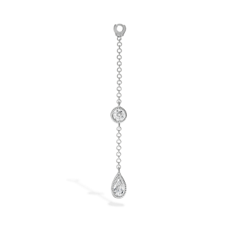 Pendulum Charm Scalloped Set Pear and Round Diamond